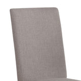 Benzara Fabric Upholstered Dining Chair, Set of 2, Brown and Gray BM232571 Brown, Gray Solid Wood, Fabric BM232571