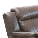 Benzara Fabric Manual Recliner Chair with Pillow Top Arms, Brown BM232604 Brown Solid wood, Plywood, Fabric BM232604