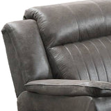 Benzara Fabric Manual Recliner Chair with Pillow Top Arms, Gray BM232607 Gray Solid wood, Plywood, Fabric BM232607
