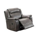 Fabric Manual Recliner Chair with Pillow Top Arms, Gray