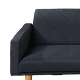 Benzara Fabric Adjustable Sofa with Chevron Pattern and Splayed Legs, Black BM232614 Black Solid wood, Plywood, Fabric BM232614