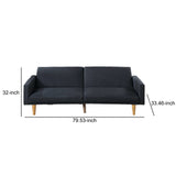 Benzara Fabric Adjustable Sofa with Chevron Pattern and Splayed Legs, Black BM232614 Black Solid wood, Plywood, Fabric BM232614