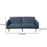 Benzara Fabric Adjustable Sofa with Chevron Pattern and Splayed Legs, Navy Blue BM232616 Blue Solid wood, Plywood, Fabric BM232616