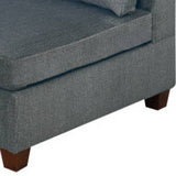 Benzara 37 Inches Fabric Upholstered Wooden Corner Wedge, Gray BM232629 Gray Solid Wood and Fabric BM232629