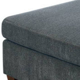 Benzara 37 Inches Fabric Upholstered Wooden Ottoman, Gray BM232630 Gray Solid Wood and Fabric BM232630