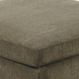 Benzara 37 Inches Fabric Upholstered Wooden Ottoman, Taupe Brown BM232632 Brown Solid Wood and Fabric BM232632