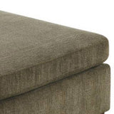 Benzara 37 Inches Fabric Upholstered Wooden Ottoman, Taupe Brown BM232632 Brown Solid Wood and Fabric BM232632