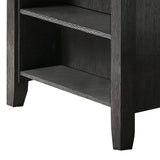 Benzara Wooden Counter Height Table with Three Storage Shelves, Gray BM232889 Gray Wood BM232889