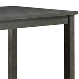 Benzara Wooden Counter Height Table with Three Storage Shelves, Gray BM232889 Gray Wood BM232889