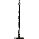 Benzara Teardrop Glass Pendant Lighting with Metal Chain, Clear and Black BM232932 Clear and Black Metal and Glass BM232932
