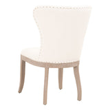 Benzara 19.75 Inches Fabric Padded Dining Chair, Set of 2, White BM233009 White Fabric and Solid Wood BM233009