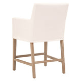 Benzara Fabric Padded Counter Stool with Removable Slipcover, White BM233018 White Fabric and Solid Wood BM233018