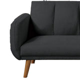 Benzara Adjustable Upholstered Sofa with Track Armrests and Angled Legs, Gray BM233092 Gray Fabric and wood BM233092