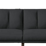 Benzara Adjustable Upholstered Sofa with Track Armrests and Angled Legs, Gray BM233092 Gray Fabric and wood BM233092