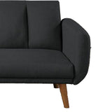 Benzara Adjustable Upholstered Sofa with Track Armrests and Angled Legs, Gray BM233092 Gray Fabric and wood BM233092