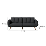 Benzara Adjustable Upholstered Sofa with Track Armrests and Angled Legs, Gray BM233092 Gray Fabric and wood BM233092