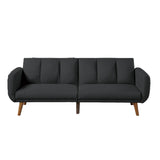 Adjustable Upholstered Sofa with Track Armrests and Angled Legs, Gray