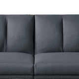 Benzara Adjustable Upholstered Sofa with Track Armrests and Angled Legs, Light Gray BM233094 Light Gray Fabric and wood BM233094