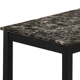 Benzara 3 Piece Coffee Table and End Table with Faux Marble Top, Black BM233098 Black Wood and faux marble BM233098