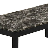 Benzara 3 Piece Coffee Table and End Table with Faux Marble Top, Black BM233098 Black Wood and faux marble BM233098