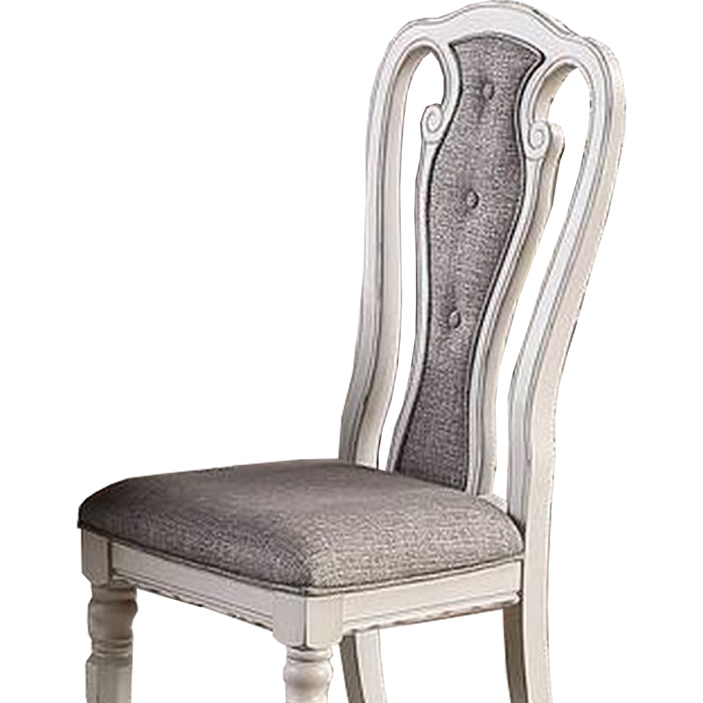 Button Tufted Dining Chairs - Set of 2, Fabric Upholstered