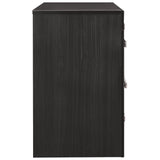 Benzara 24.3 Inches 2 Drawer Nightstand with Metal Trim, Black BM233199 Black Solid Wood and Engineered Wood BM233199