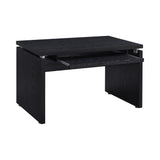 Benzara 47 Inch Wooden Computer Desk with Keyboard Tray, Black BM233214 Black Solid Wood and MDF BM233214