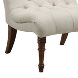 Benzara Rolled Back Armless Design Accent Chair with Button Tufting, Gray BM233221 Gray Fabric BM233221