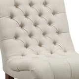 Benzara Rolled Back Armless Design Accent Chair with Button Tufting, Gray BM233221 Gray Fabric BM233221