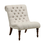 Benzara Rolled Back Armless Design Accent Chair with Button Tufting, Gray BM233221 Gray Fabric BM233221