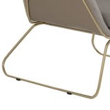 Benzara Fabric Accent Chair with Angled Sled Base, Gray and Gold BM233228 Gray, Gold Fabric, Leatherette, Metal BM233228