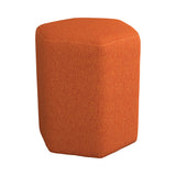 Hexagonal Shaped Fabric Stool with Padded Seat, Orange