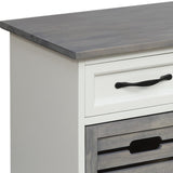 Benzara 3 Drawer Wooden Storage Bench with Plinth Base, Gray and White BM233233 Gray, White Solid wood BM233233