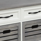 Benzara 3 Drawer Wooden Storage Bench with Plinth Base, Gray and White BM233233 Gray, White Solid wood BM233233