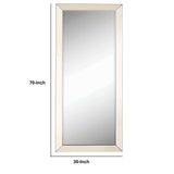 Benzara Rectangular Shaped Floor Mirror with Beveled Edge, Silver BM233236 Silver Mirror BM233236