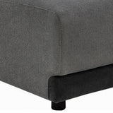Benzara Low Profile Fabric Upholstered Armless Chair with Reversible Back, Gray BM233243 Gray Solid Wood and Fabric BM233243