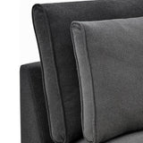 Benzara Low Profile Fabric Upholstered Armless Chair with Reversible Back, Gray BM233243 Gray Solid Wood and Fabric BM233243