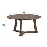 Benzara 3 Piece Round Wooden Coffee Table and End Table with Tripod Base, Brown BM233248 Brown Solid Wood and Veneer BM233248