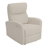 Fabric Upholstered Power Recliner Chair with Curved Track Arms, Beige