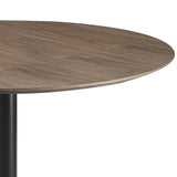 Benzara 30 Inch Round Wooden Top Modern Dining Table, Black and Brown BM233395 Black, Brown Metal, Veneer BM233395