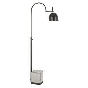 Benzara Downbridge Design Floor Lamp with Cement Block Base, Bronze BM233407 Bronze Metal, Cement BM233407