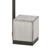 Benzara Downbridge Design Floor Lamp with Cement Block Base, Bronze BM233407 Bronze Metal, Cement BM233407