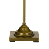 Benzara 60 Inch Metal Downbridge Design Floor Lamp with Caged Shade, Antique Brass BM233411 Brass Metal and Glass BM233411