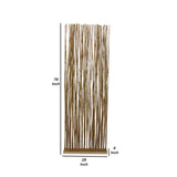 Benzara 78 Inch Elongated Bamboo Branch Pattern Single Panel Screen, Brown BM233454 Brown Wood BM233454