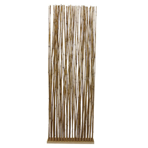 Benzara 78 Inch Elongated Bamboo Branch Pattern Single Panel Screen, Brown BM233454 Brown Wood BM233454