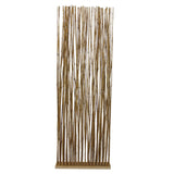 78 Inch Elongated Bamboo Branch Pattern Single Panel Screen, Brown