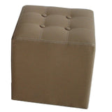 Benzara Fabric Covered Storage Ottoman with Button Tufted Lift Top, Set of 2, Brown BM233458 Brown Soild Wood and Fabric BM233458