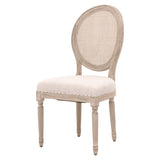 19 Inches Cane Back Padded Dining Chair, Set of 2, Beige