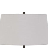 Benzara 30" Metal Desk Lamp with Drum Style Shade, Brown and Gold BM233478 Brown and Gold Metal and Wood BM233478