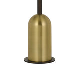 Benzara 30" Metal Desk Lamp with Drum Style Shade, Brown and Gold BM233478 Brown and Gold Metal and Wood BM233478